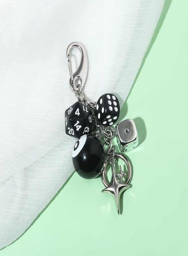 Joyline Y2K Aesthetic 8 Ball Dice Charm Keychain for Women & Men Cute Bag Purse Handbag Accessories - Image 3